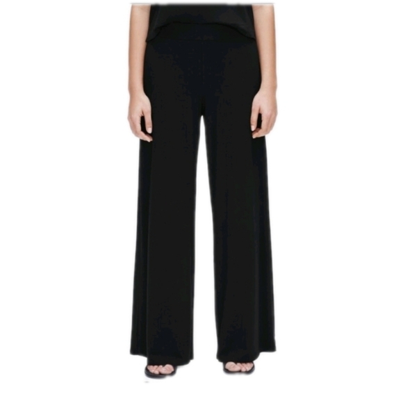 EILEEN FISHER Fine Jersey Wide-Leg Pant In Dark Gray Size Petite/M - Picture 3 of 12